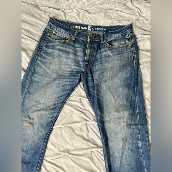 Christian Audigier Denim Men’s Slightly Distressed Jeans. Size 34 x 32 - Picture 10 of 16